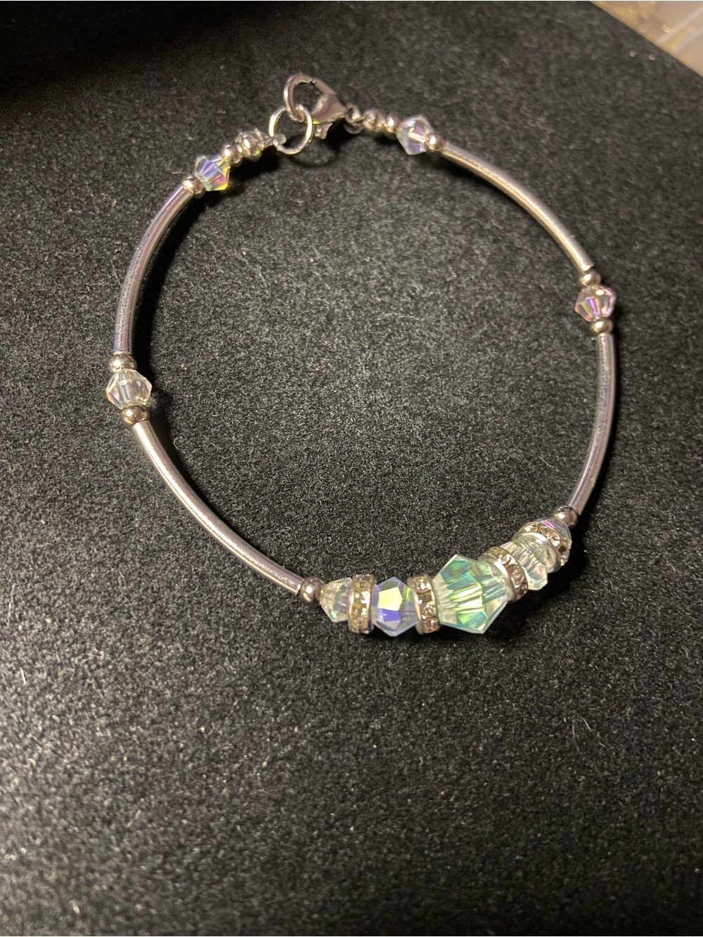 Silver Tone Bracelet With Crystal Accents